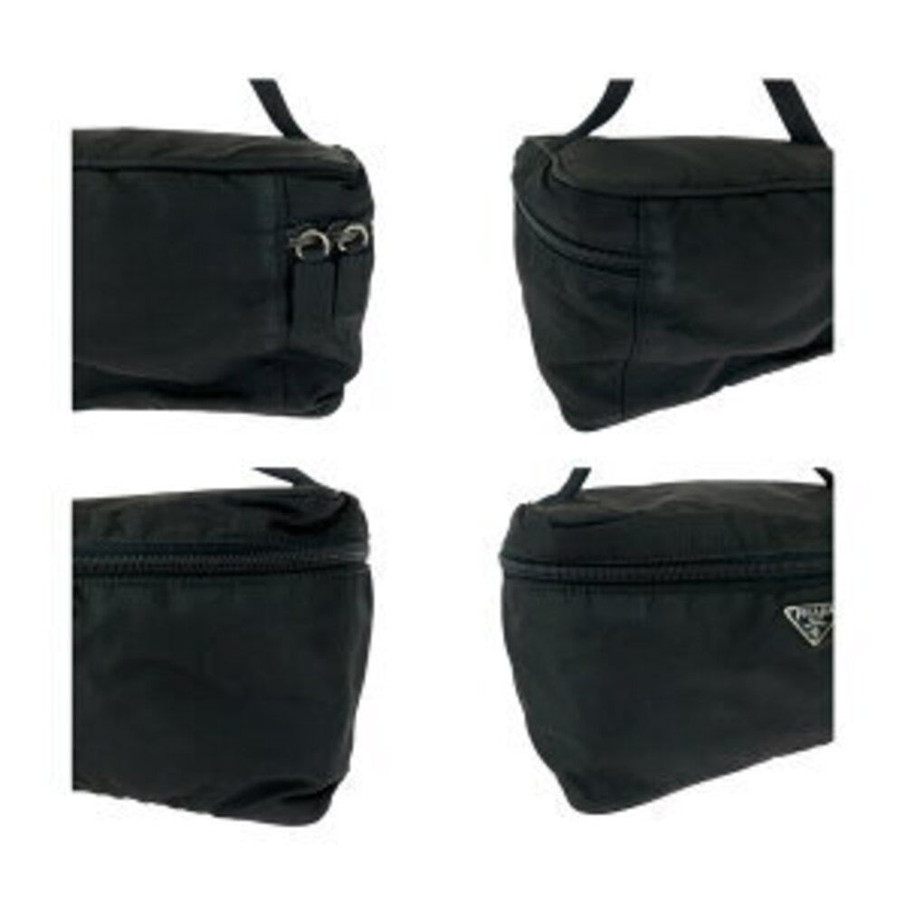 Prada handbag vanity nylon Tessuto plate black logo bag triangular - Picture 5 of 10